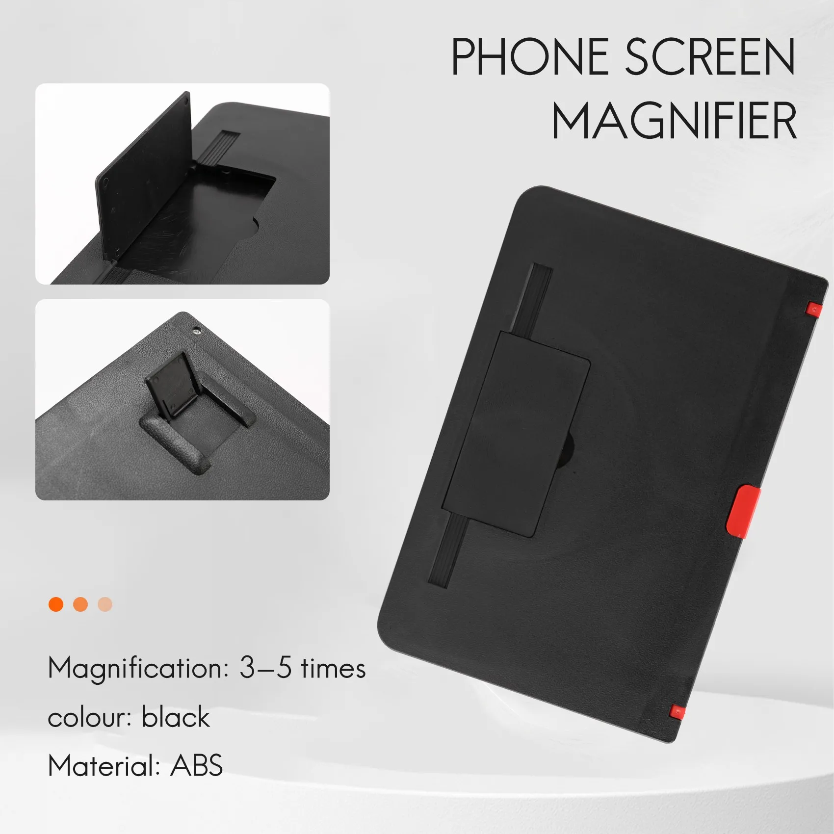 Mobile Phone Screen Magnifier 12 Inch 3D HD Video Amplifier Stand Bracket Movie Game Black Folding Desk Holder