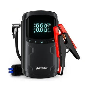 Avviatore di emergenza per auto con compressore d'aria Picco 5000A Batteria automatica Booster Pompa d'aria 150PSI Accumulatori e caricabatterie di riserva portatili Gonfiatore per pneumatici Illuminazione