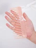 Cute Pink Hair Comb Marble Big Wide Tooth Comb Simple Texture Hairdressing Hairbrush Female Anti-static Detangler Brush Set 5