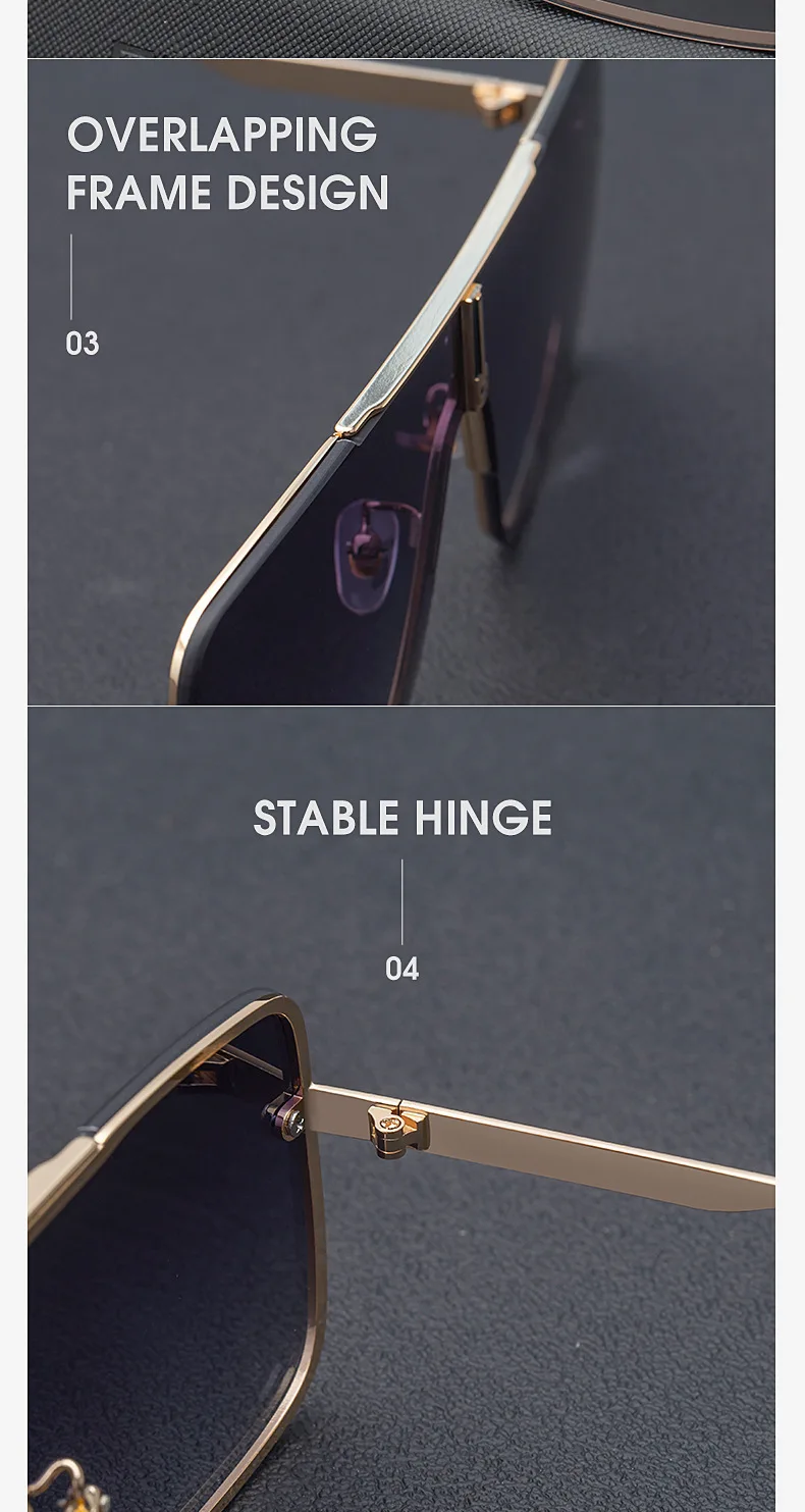 Oversized Square Sunglasses For Men Designer Vintage Style Frames_voghion.com