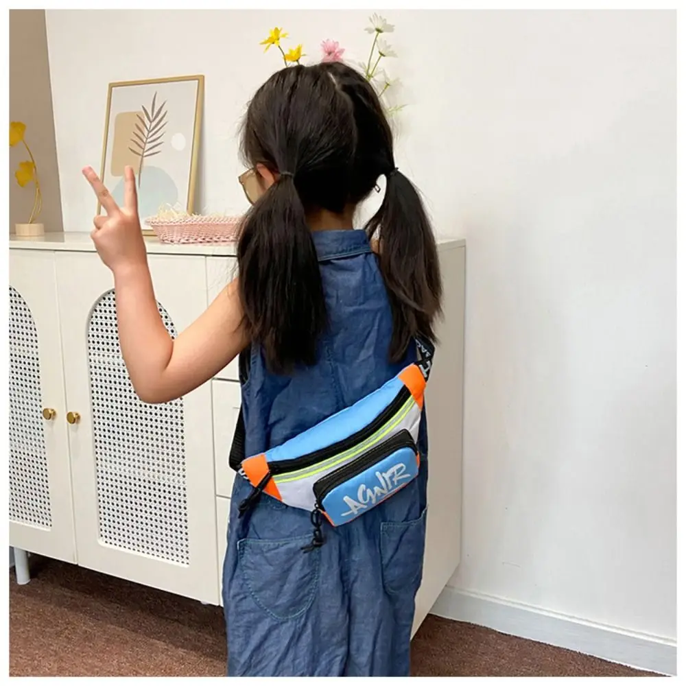 Durable Mini Waist Bags Oxford Cute Letter Girls Boys Banana Bag Fashion Fanny Pack Kids Shoulder Crossbody Chest Belt Bags - 3