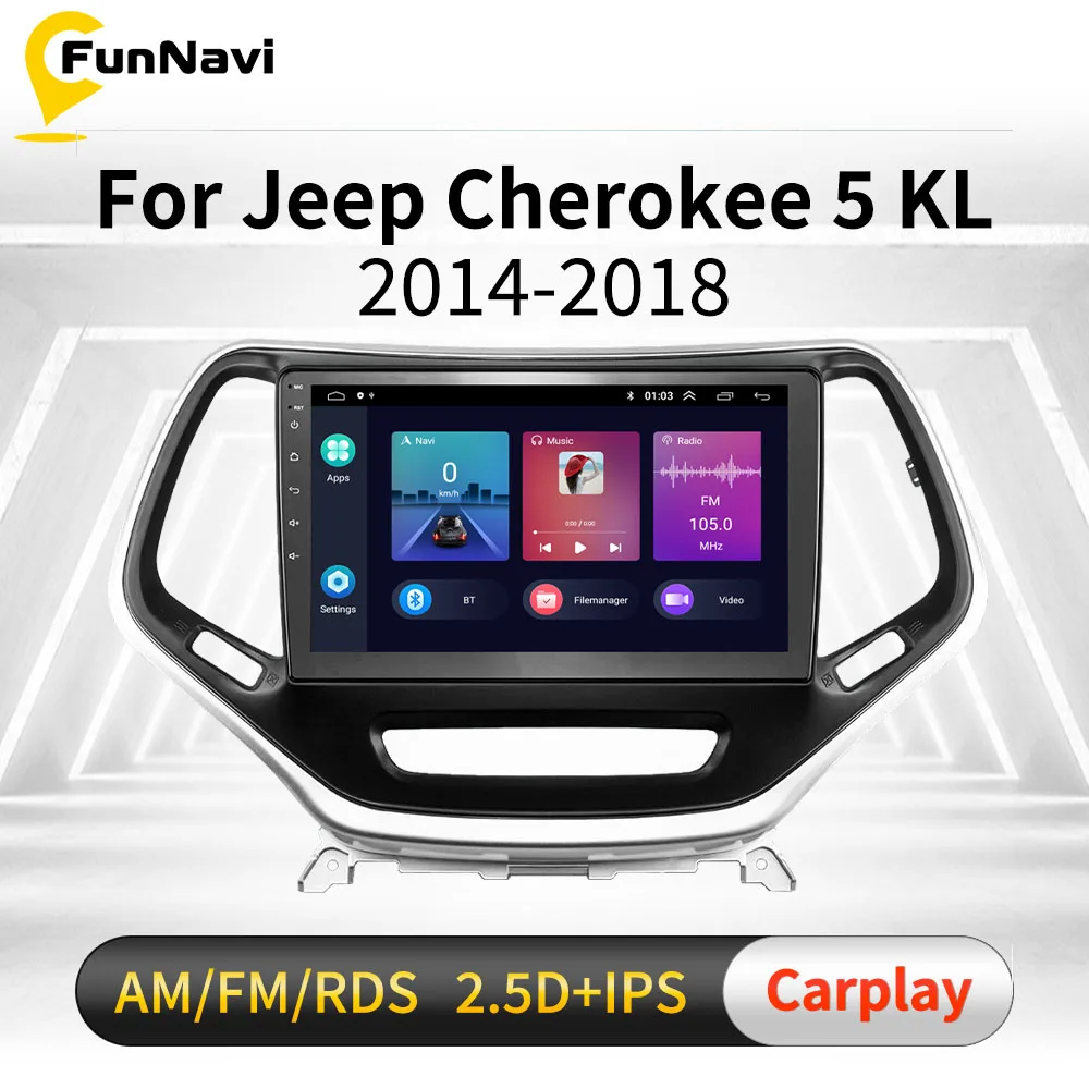 

Автомагнитола 2 Din на Android для Jeep Cherokee 5 KL 2014-2018, 10,1 дюйма, мультимедийный стереоплеер, навигация, GPS, Авторадио, головное устройство