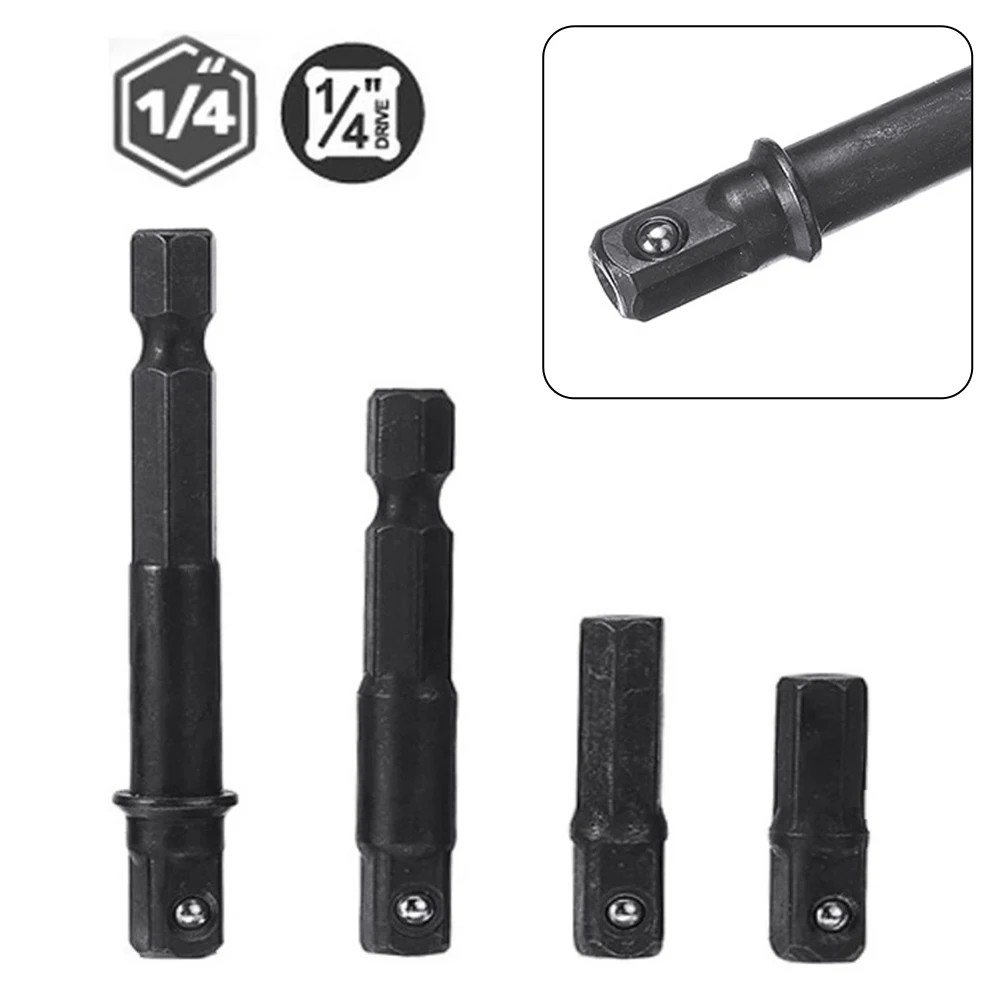 

Impact Socket Adapter 6.35mm Hex Shank Drill Bit Extension Rod For Driver Hex Shank-Square Socket Extension Drill Adapter