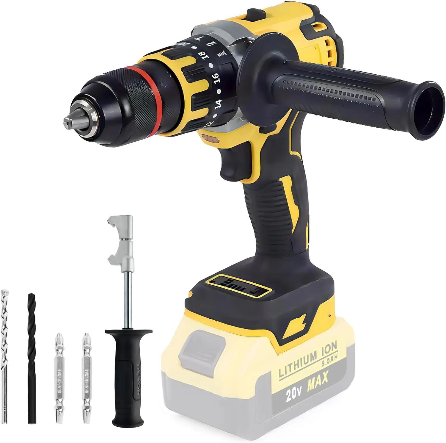 

Cordless Hammer Drill for Dewalt 20V MAX Battery Brushless, Compact Impact Driver, Cordless 1/2" Hammer Drill Driver