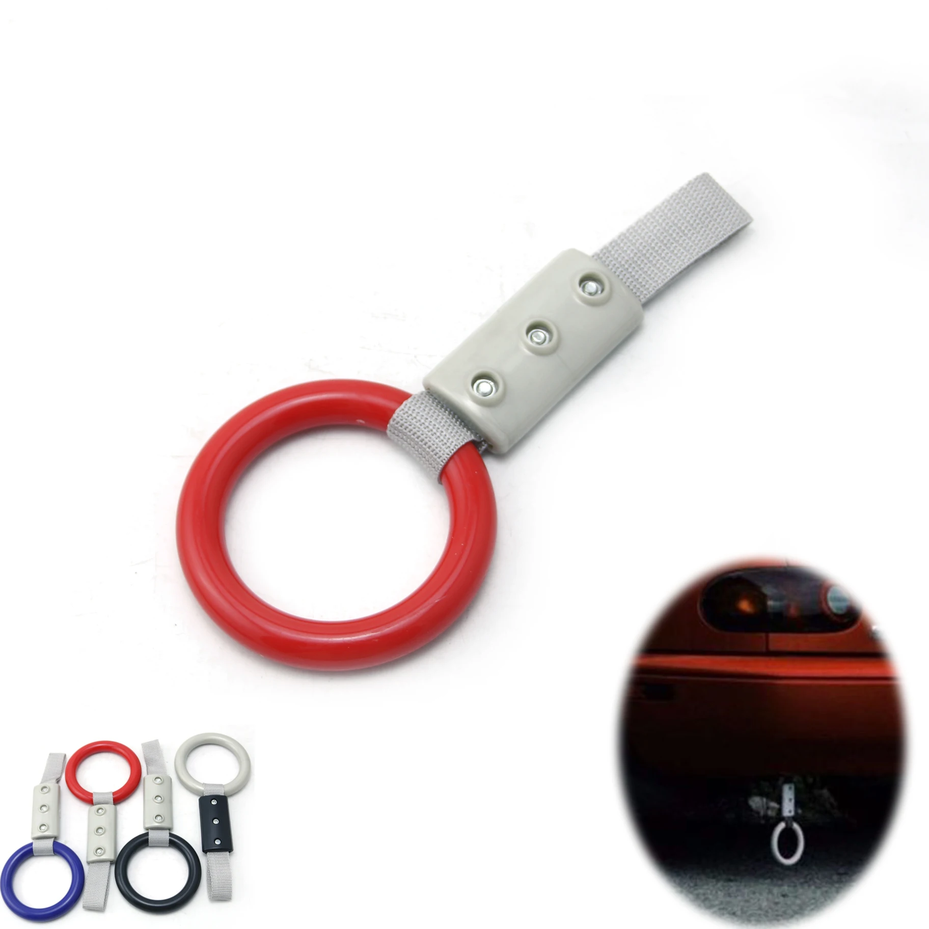 Round Car Interior Pull Ring Subway Train Bus Handle Strap Charm Drift JDM Racing Vehicle Rear Bumper Warning Loop car interior pull ring