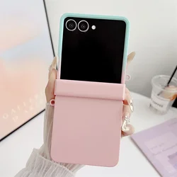 Elegant Gradient Double Color Hard Hinge Protective Phone Case for Galaxy Z Flip5 (Pink Green)