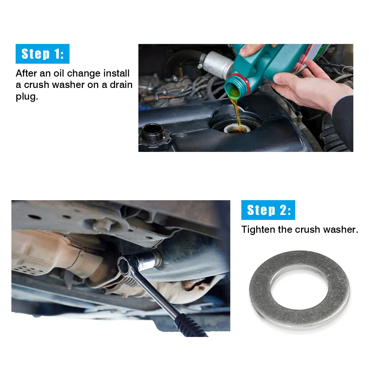 Oil Drain Plug Gasket 100PCS 12mm Oil Drain Plug Gasket Crush Washer Seals Rings Hole For Toyota For Scion Lexus