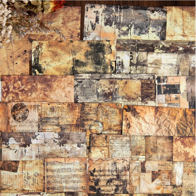 Journal GO 30pcs Retro Burnt Material Paper DIY Decorative Collage Scrapbooking Diary Material Craft Supplies Background Paper 5