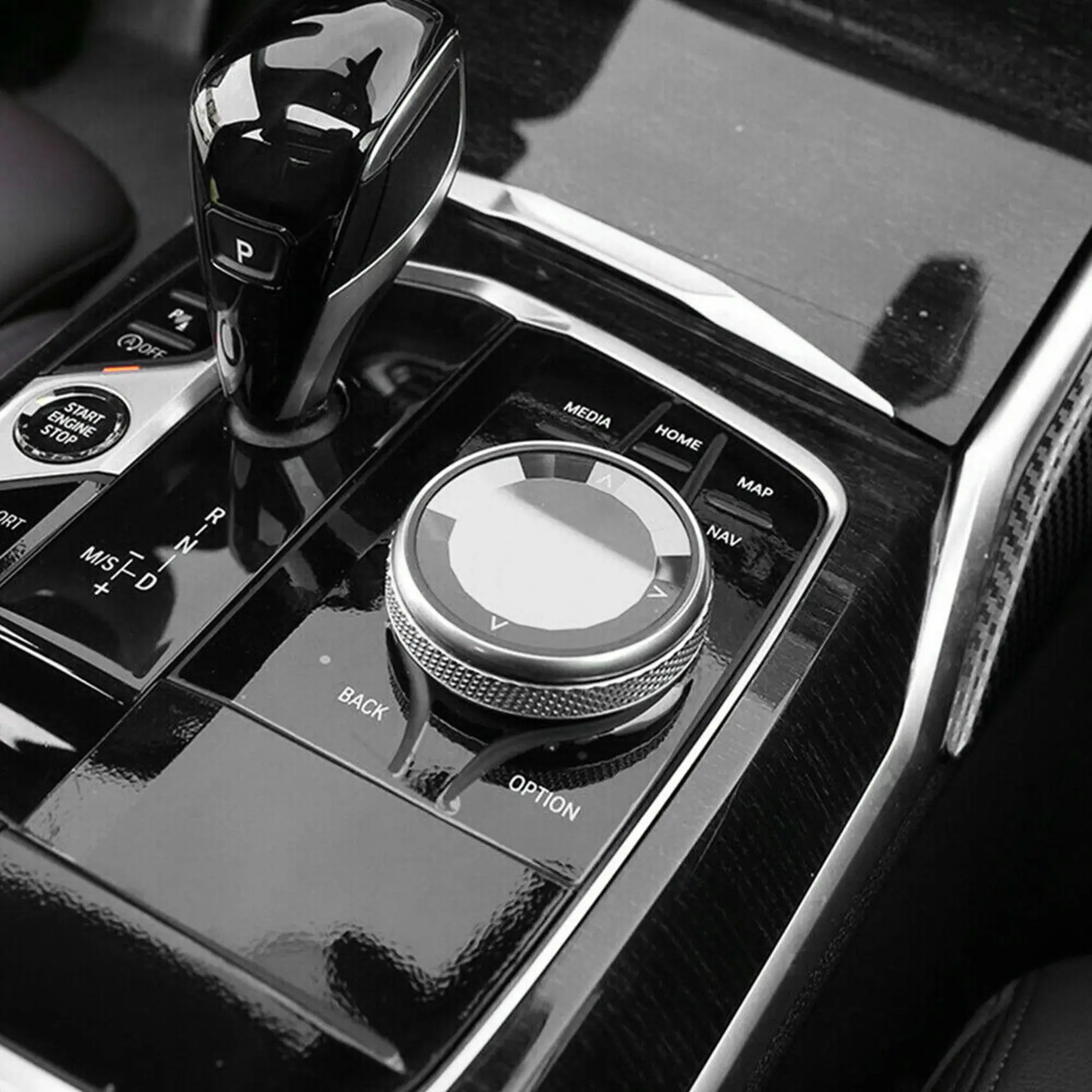 자동차 크리스탈 멀티미디어 버튼 손잡이 커버 스티커 트림, BMW 3 8 시리즈 G20 G28 X5 X6 X7 G05 G06 G07 G16 Z4