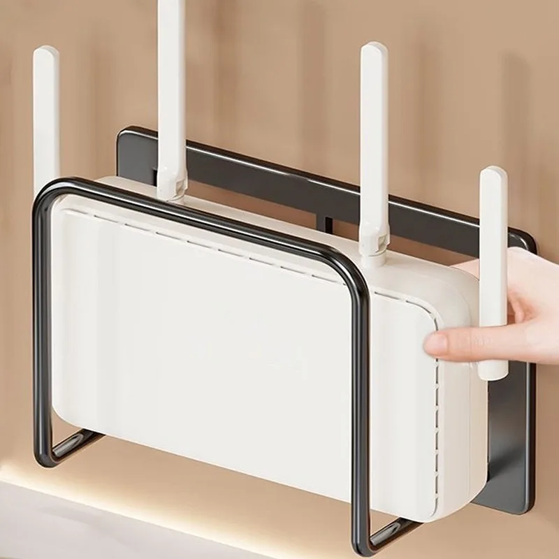 Internet Router Holder Router Racks Stainless Steel No Punching Wifi Routers Bracket Set-Top ...