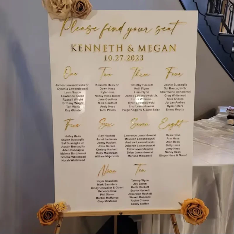 White Acrylic Seating Chart Wedding Seating Chart Wedding Sign Please Be Seated Sign Guests Plan