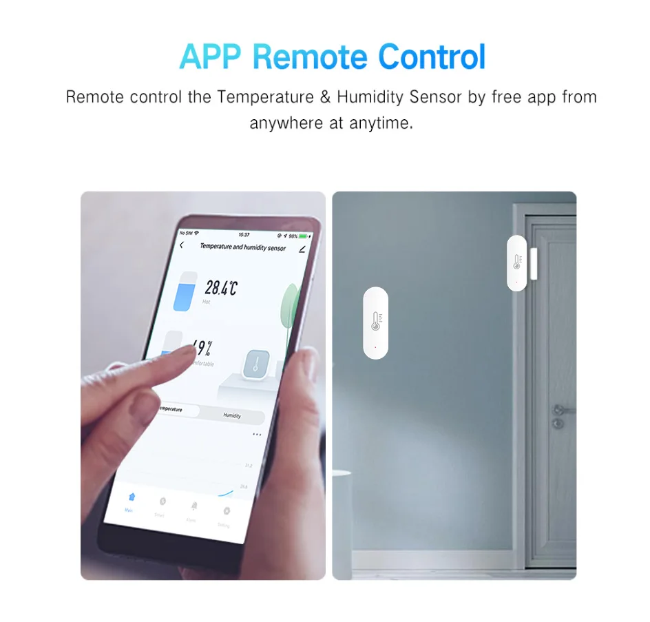 Tuya Zigbee Smart Temperature And Humidity Sensor APP Remote Monitor For Smart H