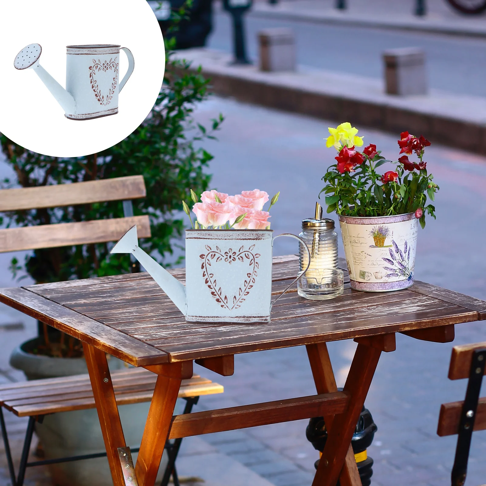 

Kettle Flower Pot Pots Wedding Decor Watering Can Outdoor Planter Mini Bottle Iron Model Decorate Mother