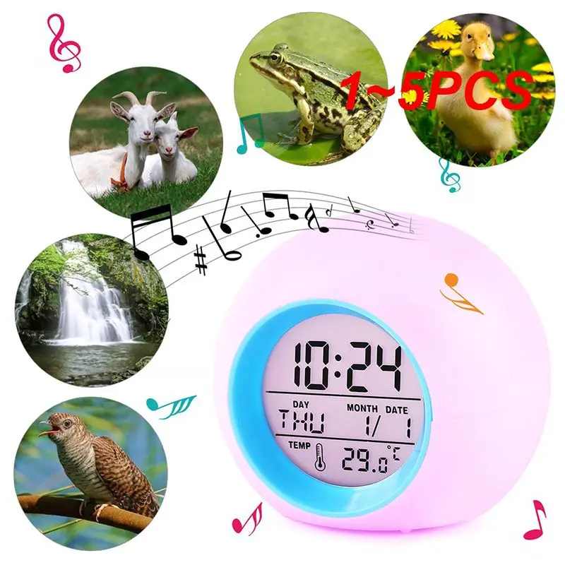 

1~5PCS Colors Colorful Pyramid Alarm Clock Novelty Lighting Night Light Digital Wall Clock Timer Digital Led Clocks Novelty
