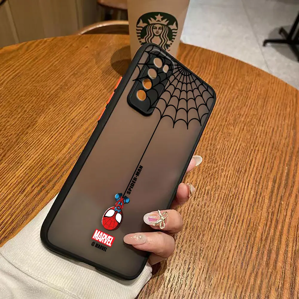 thumbnail image 1 of Funda mate para Huawei NOVA Y70 10 9 8SE 8 7SE 7I 7 6 5I 5 4 3I 4G 5G Funda Coque Shell dibujos animados Marvel Spider-Man Spider Web, 1 of 5