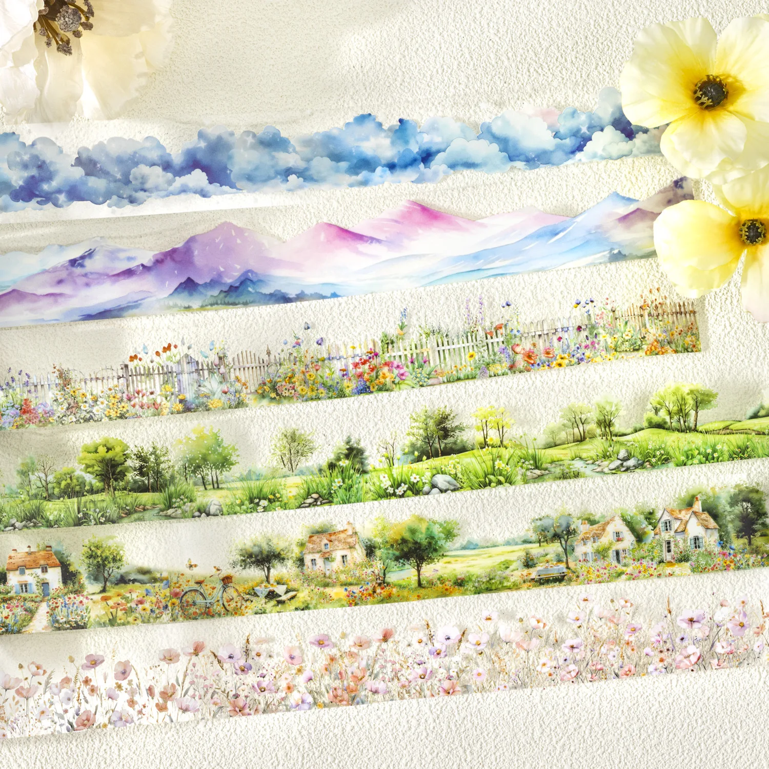 Mr. Paper, Garden in The Woods Series PET Decorative Tape, Students Diary Material Tape Scenery Hand Account Landscaping Tape 2