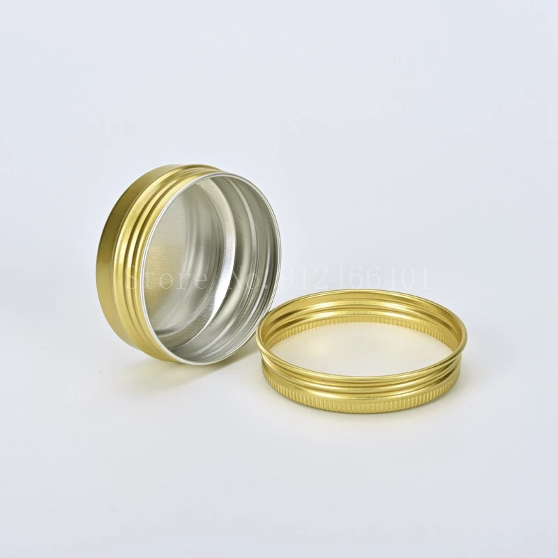 50pcs 10-150ml Golden Aluminum Cans Metal Tin Box Screw Lid Round Tea Canister Storage Container for Cream Balm Wax Cosmetics