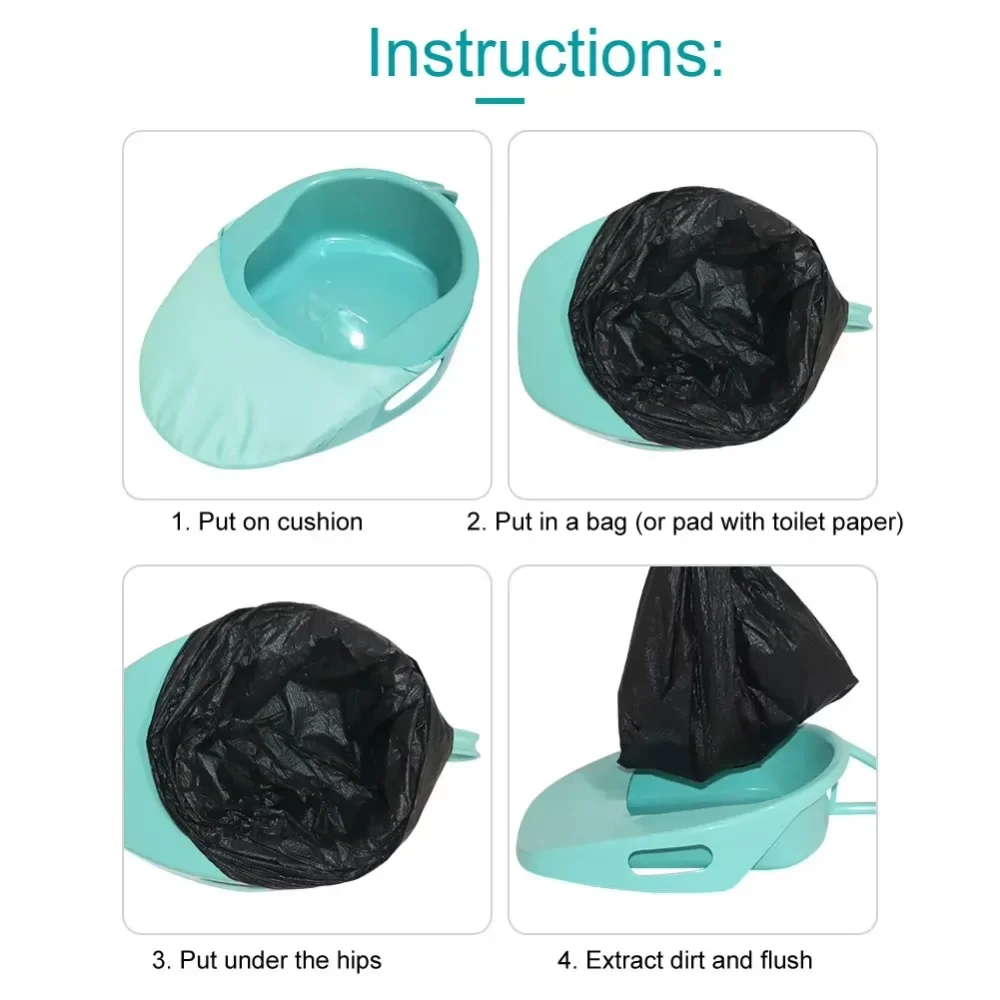 Portable Household Bed Toilet Bedpan with Cover for Bedridden Patients Pregnant Woman Elderly Paralyzed Disabled Care Bedpan New 4