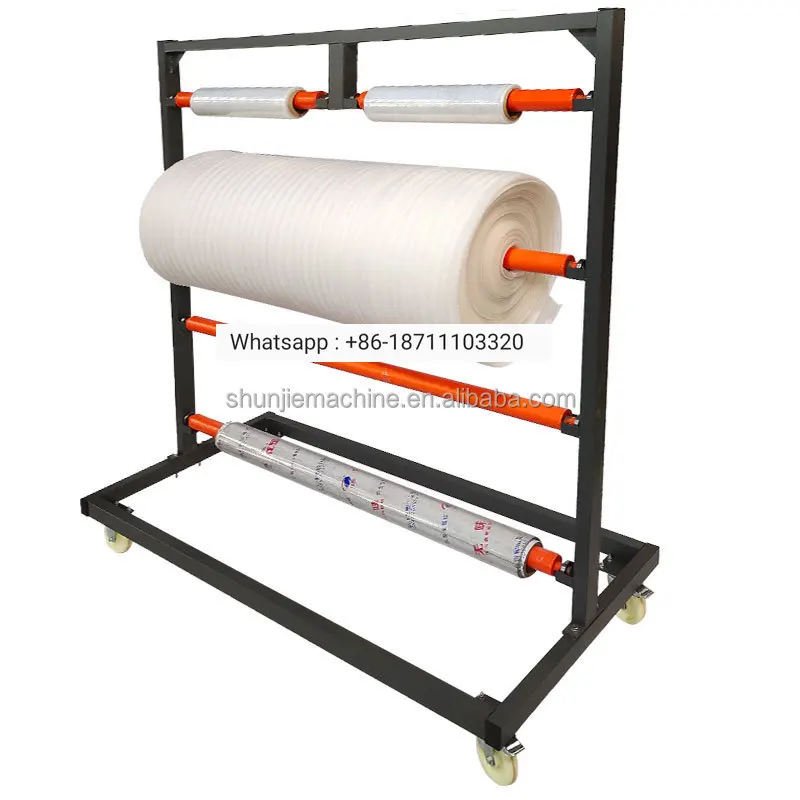 

Packing film storage rack stretch cart cloth