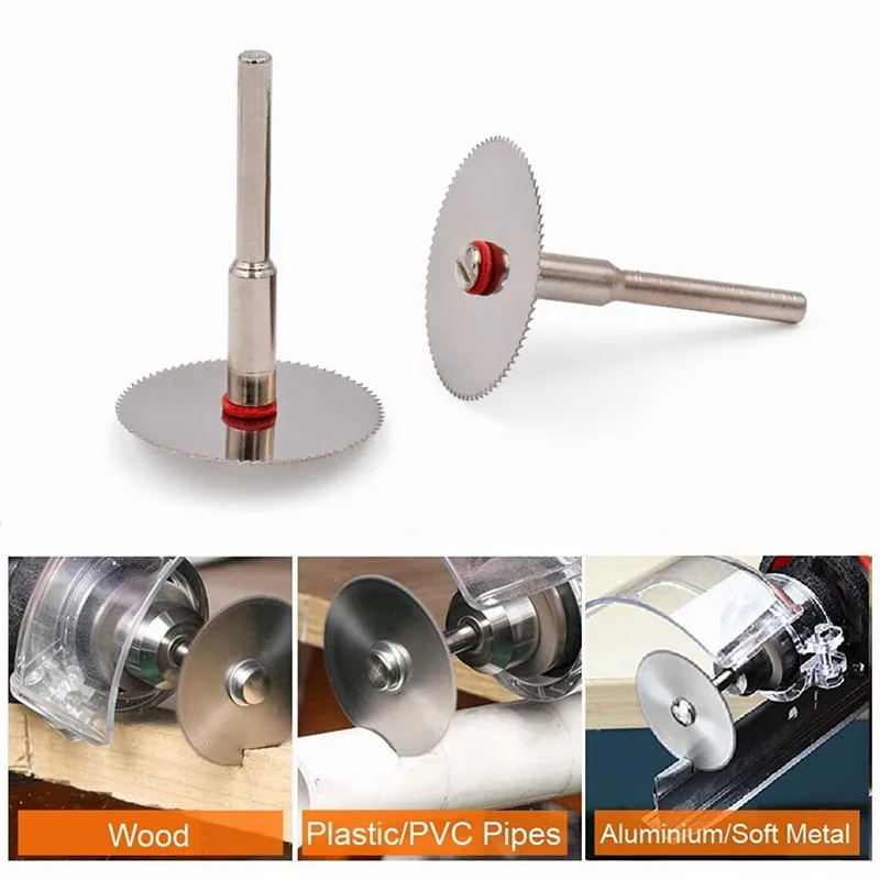 

10PCS Wood Saw Blade Disc With 2 Rods 22mm/25mm/32mm Woodworking Cutting Blade Rotary Cutting Tools