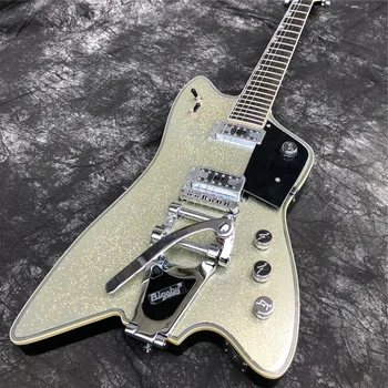 Top Quatliy Billy Bo Model Sparkling Silver Electric Guitar New Arrival G Solid Wood Guitarra