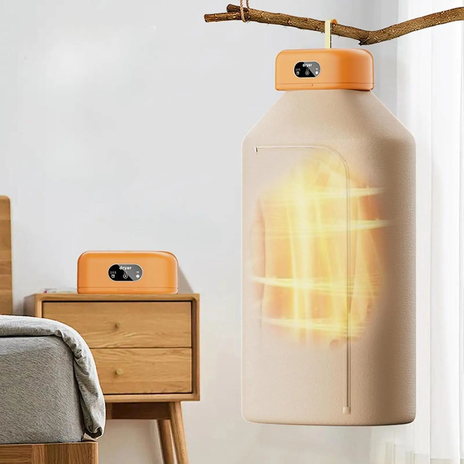 Electric Clothes Dryer with Dryer Bag Foldable 600W Small Electric Dryer Machine Household Travel Apartment RV Dorm Portable 2