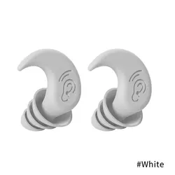 Silicone Noise-Canceling Sleep Earplugs for Small Ears - Soundproof & Anti-Snore with Memory Foam (WHITE)