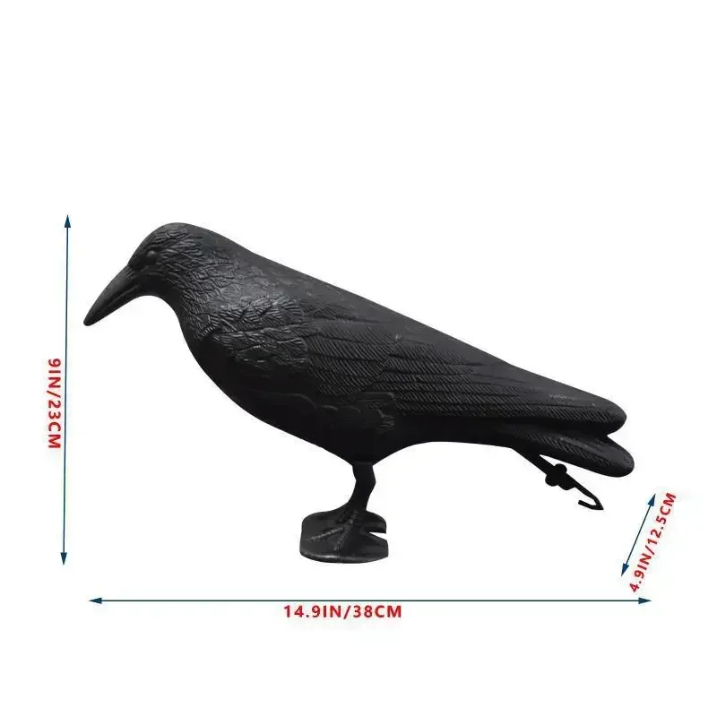 Decoracion Jardin ExteriorSimulation Black Crow Raven Bird Repellent Pest Control Pigeon Repellent Garden Decoration Outdoor - 6