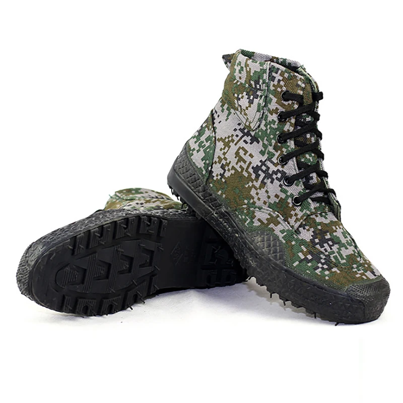 WOTTE Men Canvas Shoes High Top Ankle Boots Military Tactical Male Boots Men's Sneakers All Seasons Men Women Casual Shoes 6