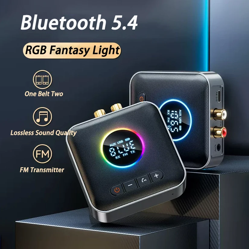 

3 в 1 Bluetooth 5,4 приемник-передатчик FM-модулятор передатчик 3,5 мм AUX Type-C многоточечный интерфейс CD-качество Hifi Музыка