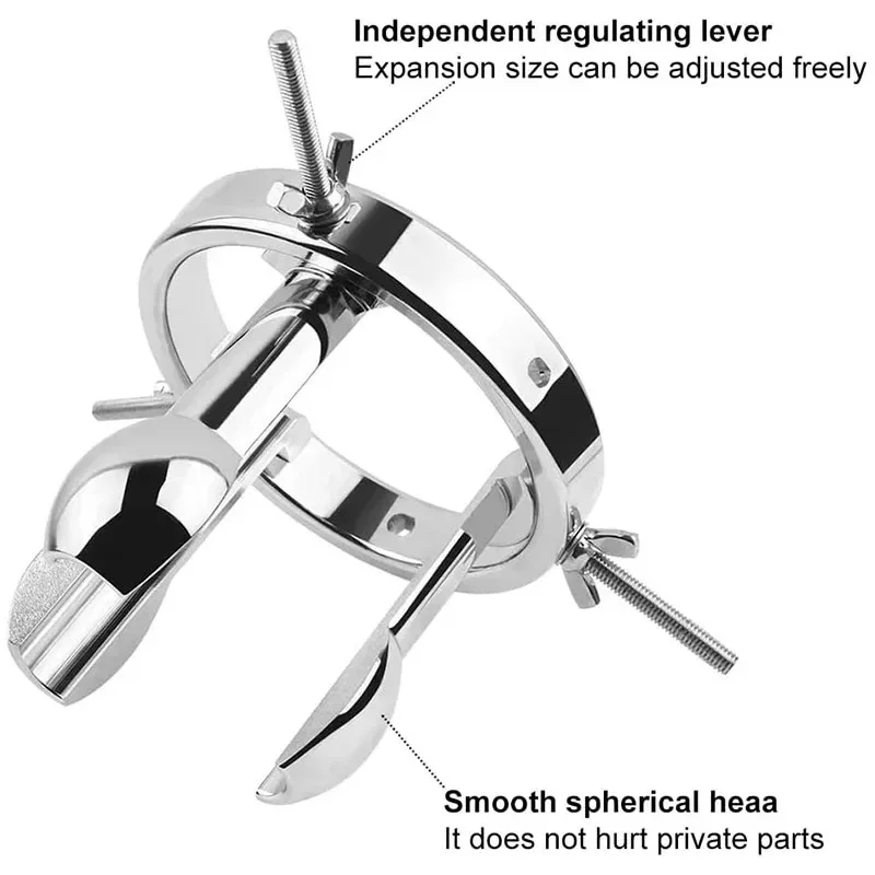 Metal Anal Expander Adjustable Anal Dilator SM Sex Toys for Men Women Vaginal Stretcher Smooth Tapered Plug for Easy Insert