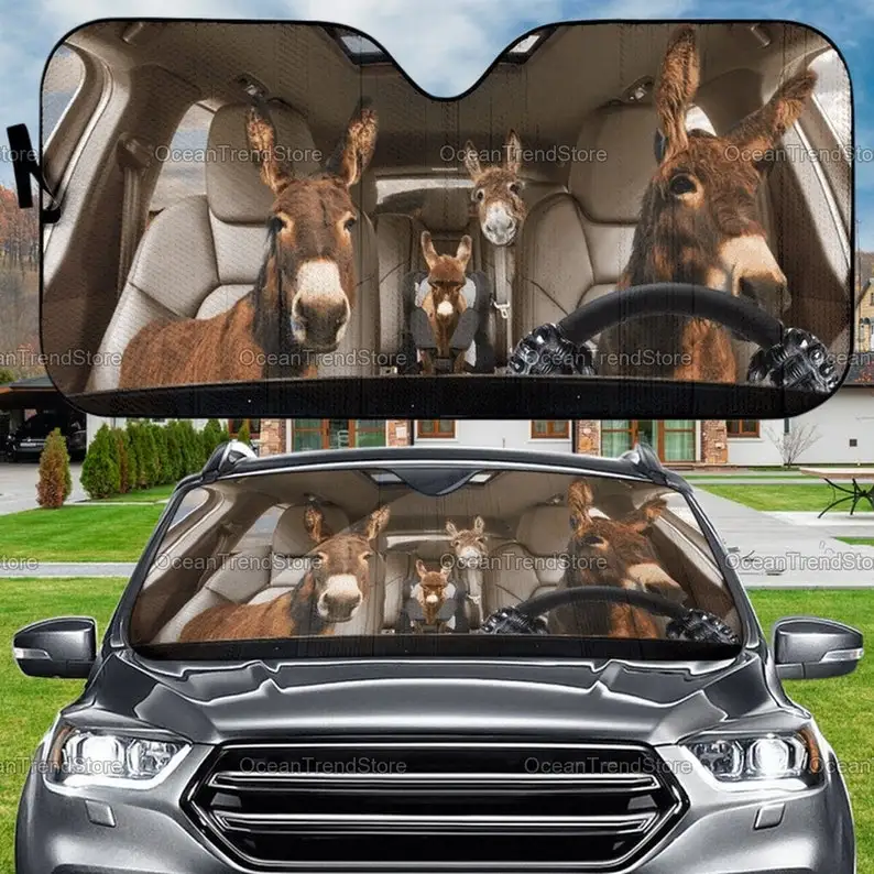 

Donkey Family Car Sun Shade, Donkey Auto Car Sun Shade, Donkey Lovers, Funny Gift, Donkey Sun Shade, Birthday Gift LNG302111A37
