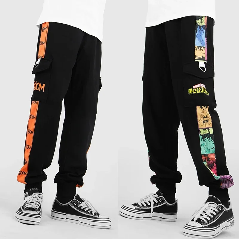 

My Hero Academia bakugou Katsuki cosplay pants midoriya izku 3D print pocket cargo casual loose trousers overalls sport gym