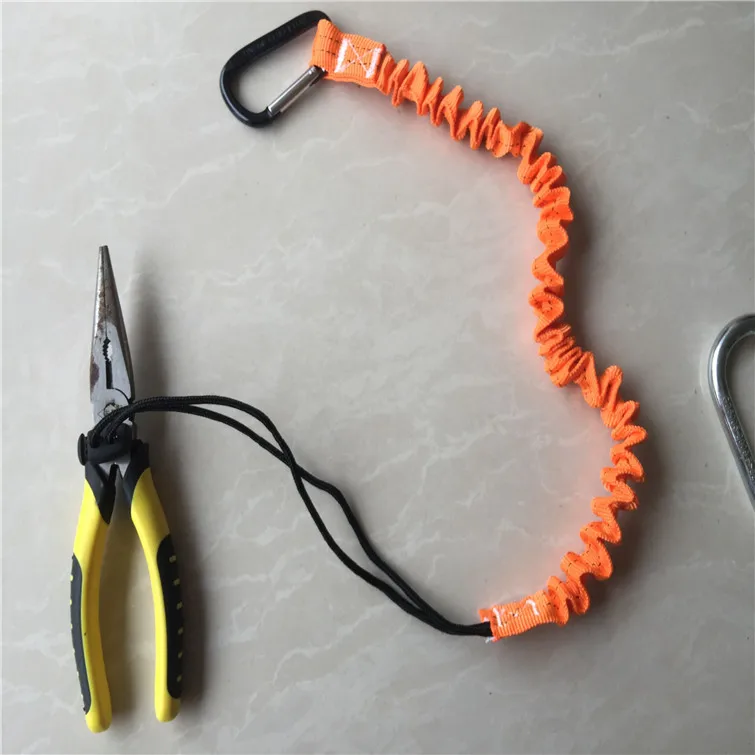 Safety Bungee Tether Tool Lanyard With Carabiner Hook