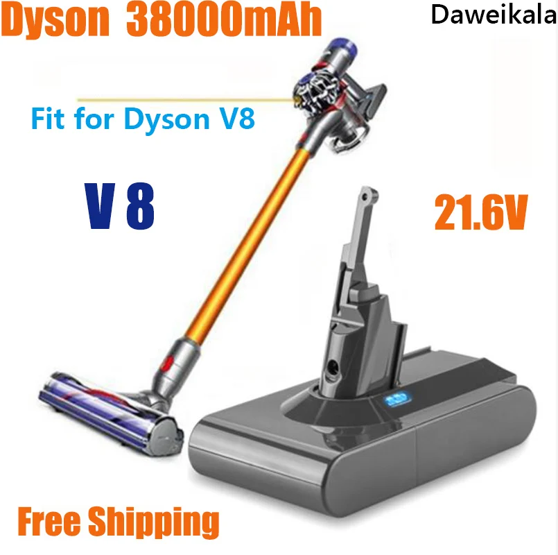 Batteria Di Ricambio Dyson V8 21.6V 38000Mah Per Dyson V8 Aspirapolvere Portatile Senza Cavo Assoluto Batteria Dyson V8