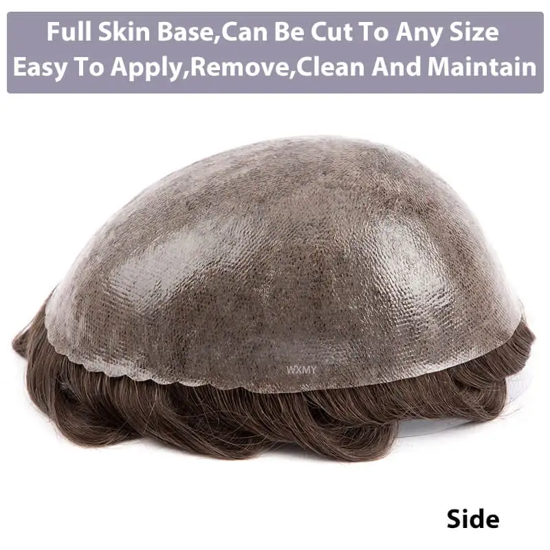 0.1-0.12mm Injection Skin Toupee Men's Wig Male Hair Prosthesis 6" Men's Capillary Prothesis Wigs For Man Human Hair Toupee human hair toupee