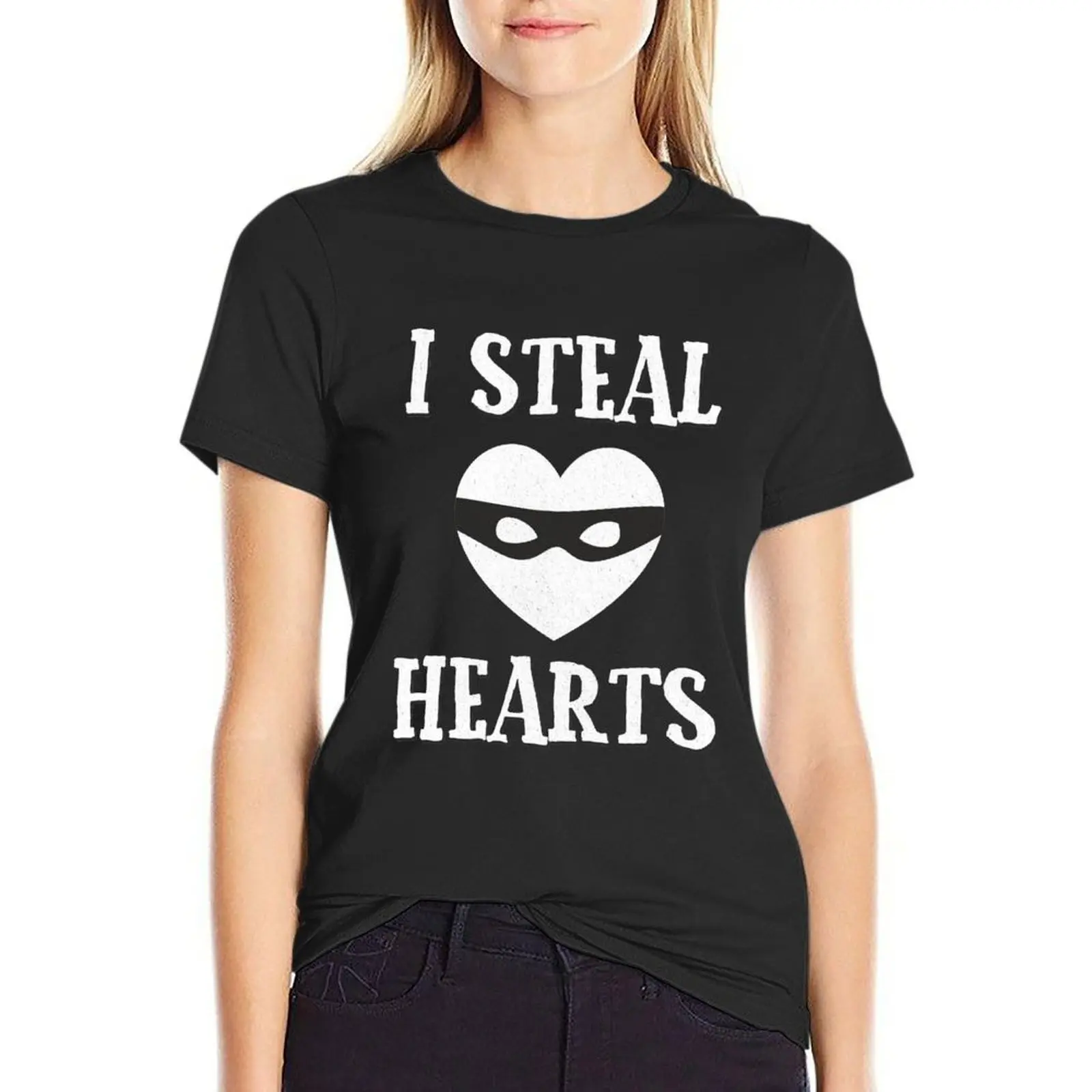 I Steal Hearts. Valentine's Day T-Shirt female Female clothing funny t shirt Women