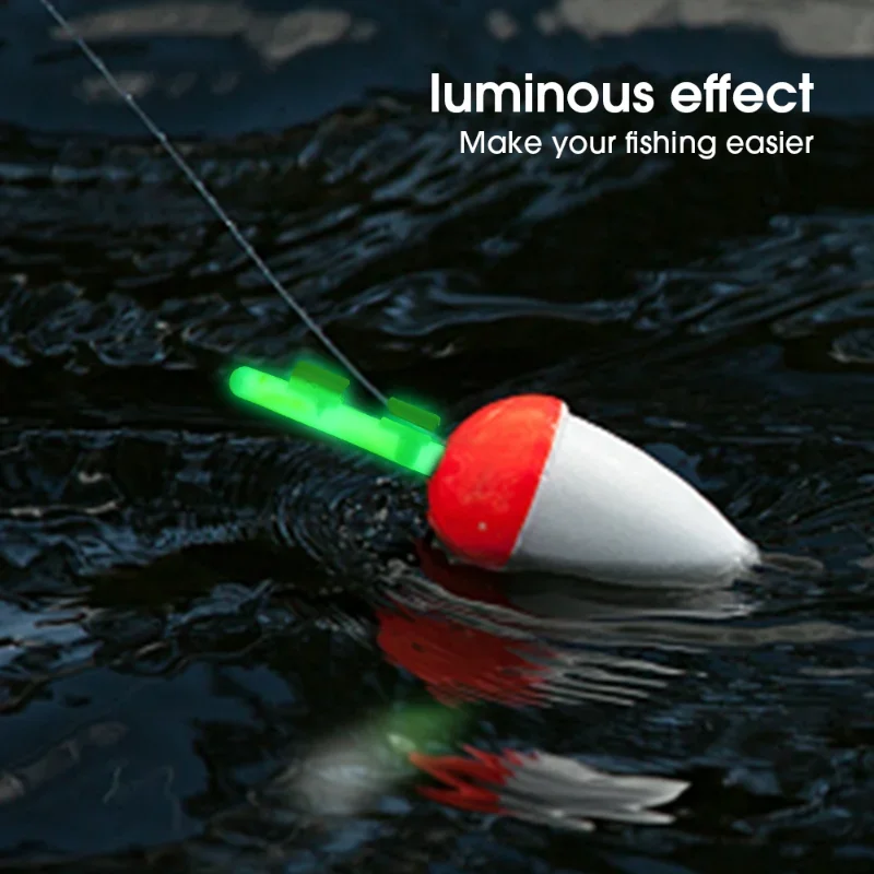Fishing Glow Sticks for Pole Green Fluorescent Tubes Luminous Wand Light Stick Clip on Fishing Rod Tip Tackle S M L XL