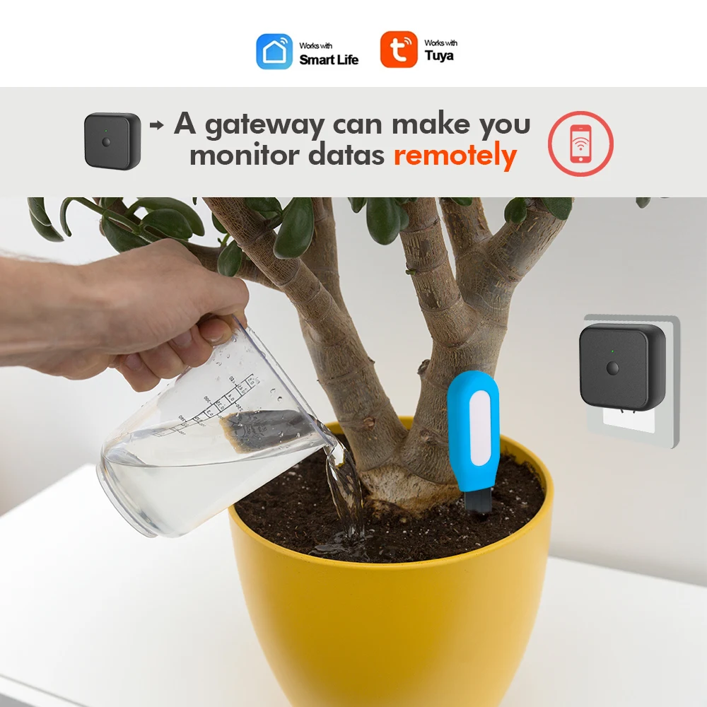 WiFi Bluetooth-compatible Plant Monitor Soil Tester Smart Track Intelligent Sensor Moisture Temperature Detector for iOS Android 5