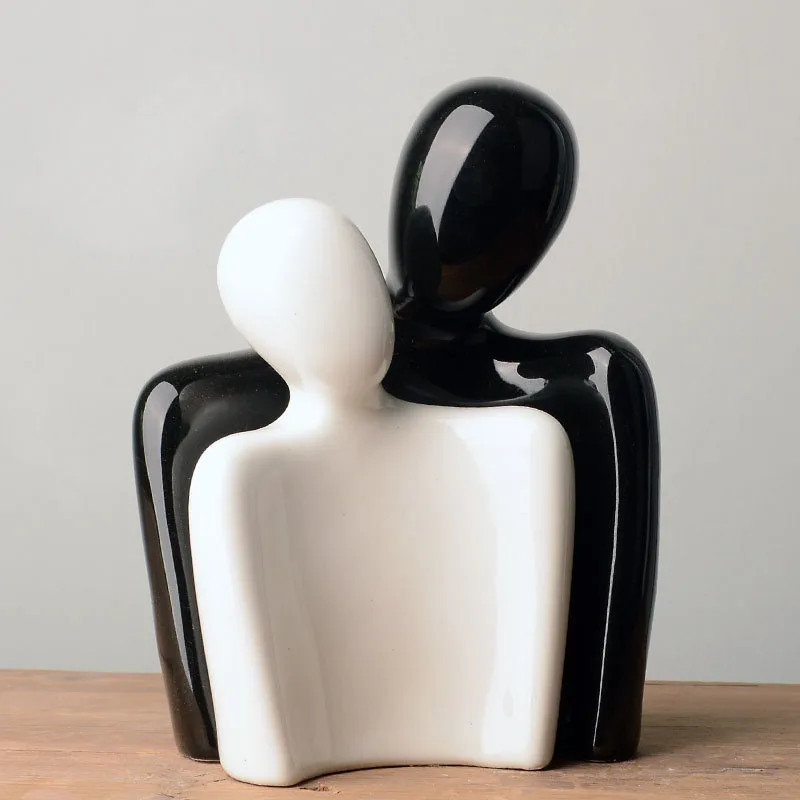 

Простой абстрактный обнимательный двойной керамический орнамент, Роскошный Современный домашний декор для гостиной, крыльца, креативный подарок на день Святого Валентина