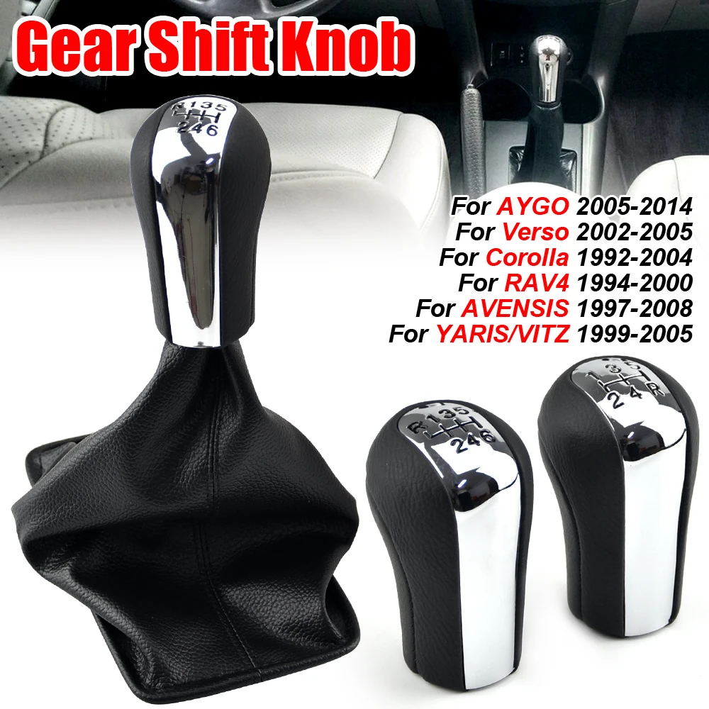 

Black PU Leather Car 5/6 Speed Gear Shift Shifter Knob Lever Gaiter Boot Cover Fit For Toyota Corolla AYGO Verso RAV4 YARIS VITZ