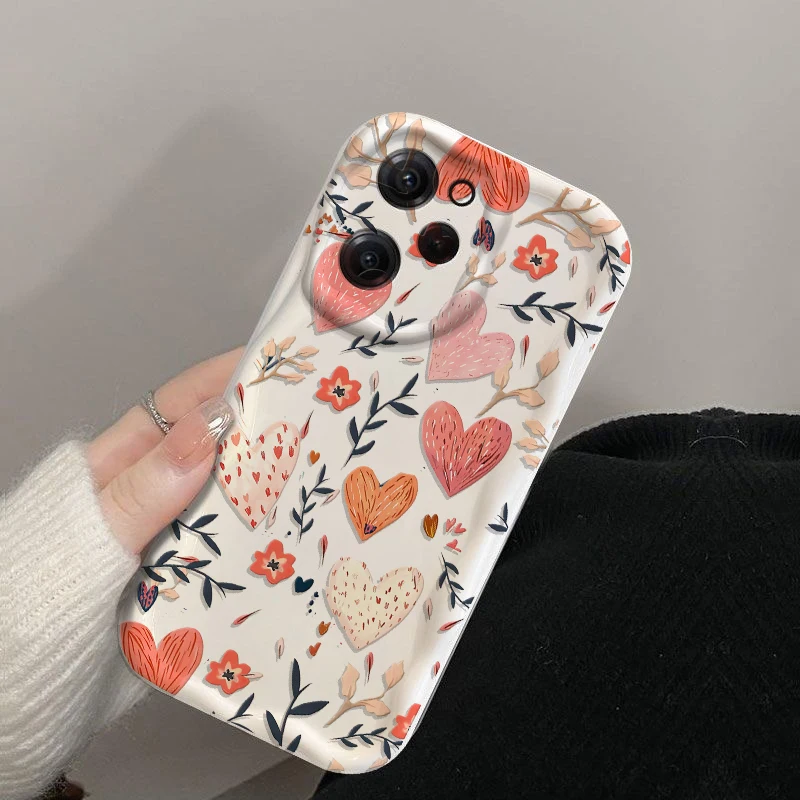 Whimsical Leaves & Flowers Silicone Phone Case Cover