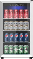 Beverage Refrigerator and Cooler, 115 Can Mini Fridge with Glass Door for Soda Beer or Wine for Office or Bar with Adjustable Re 1