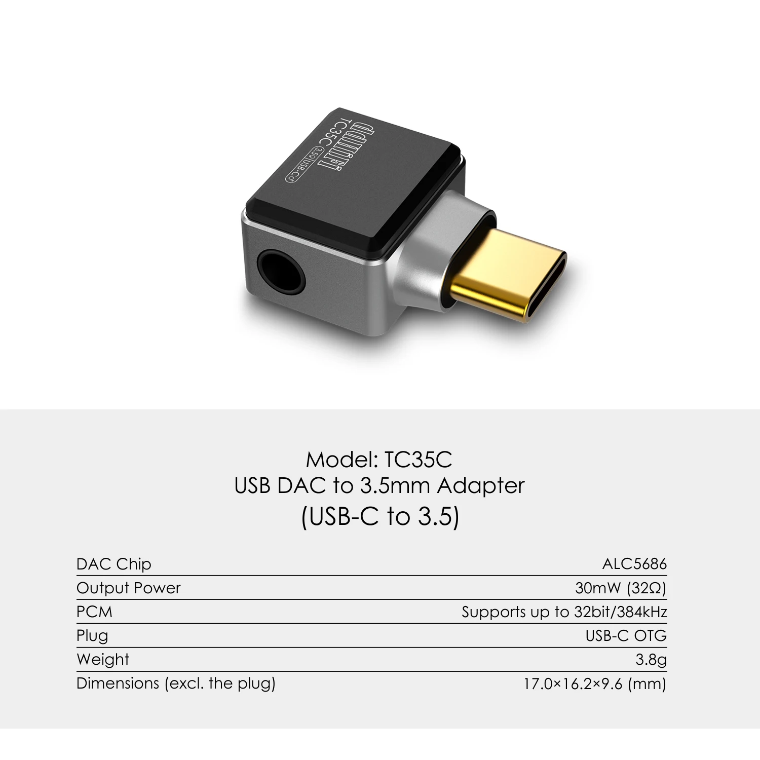 DD ddHiFi TC35C USB-C to 3.5mm Headphone Adapter & Lossless Music Decoder,  ALC5686 DAC Chip, Up to 32bit / 384kHz PCM Decoding - AliExpress