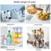 Lnofxas 360 Rotation Cabinet Turntable Organizer Storage Spice Rack Drink Cosmetic Storage Rack Transparent For Kitchen Bathroom 6