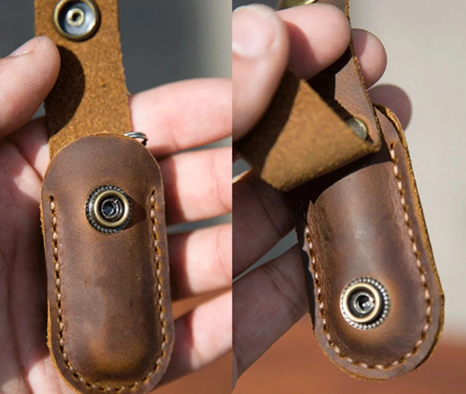 Genuine Leather Scabbard for Army Knife Case, Cowhide Cover for 58mm, 85mm, 91mm, 111mm, Wigo Happest Knife Cover