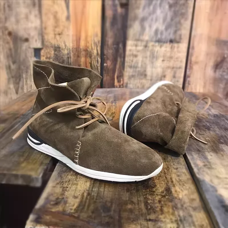 

visvim breathable versatile handmade lazy deerskin simple pure leather net celebrity shoes retro Japanese trend shoes