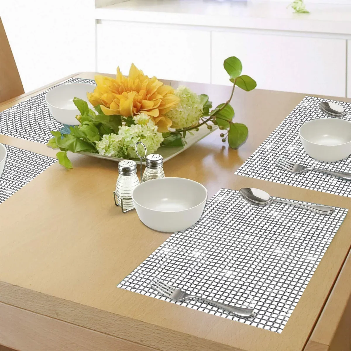 2PCS 30*45CM Disco Sequin Table Placemat Glitter Mirror Gold/Silver Foil Metallic Dining Table Mats for Birthday Wedding Decor