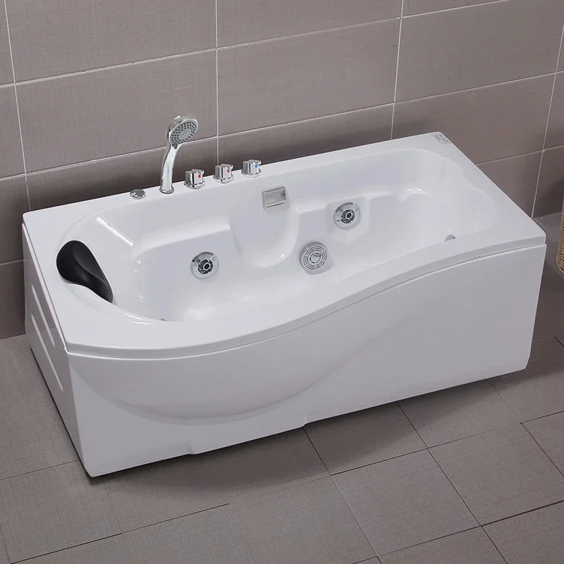 Modern Acrylic Hydromassage Bathtub Bathroom Household Spa Baths Rectangle Comfortable Upscale Massage Adults Bathtub