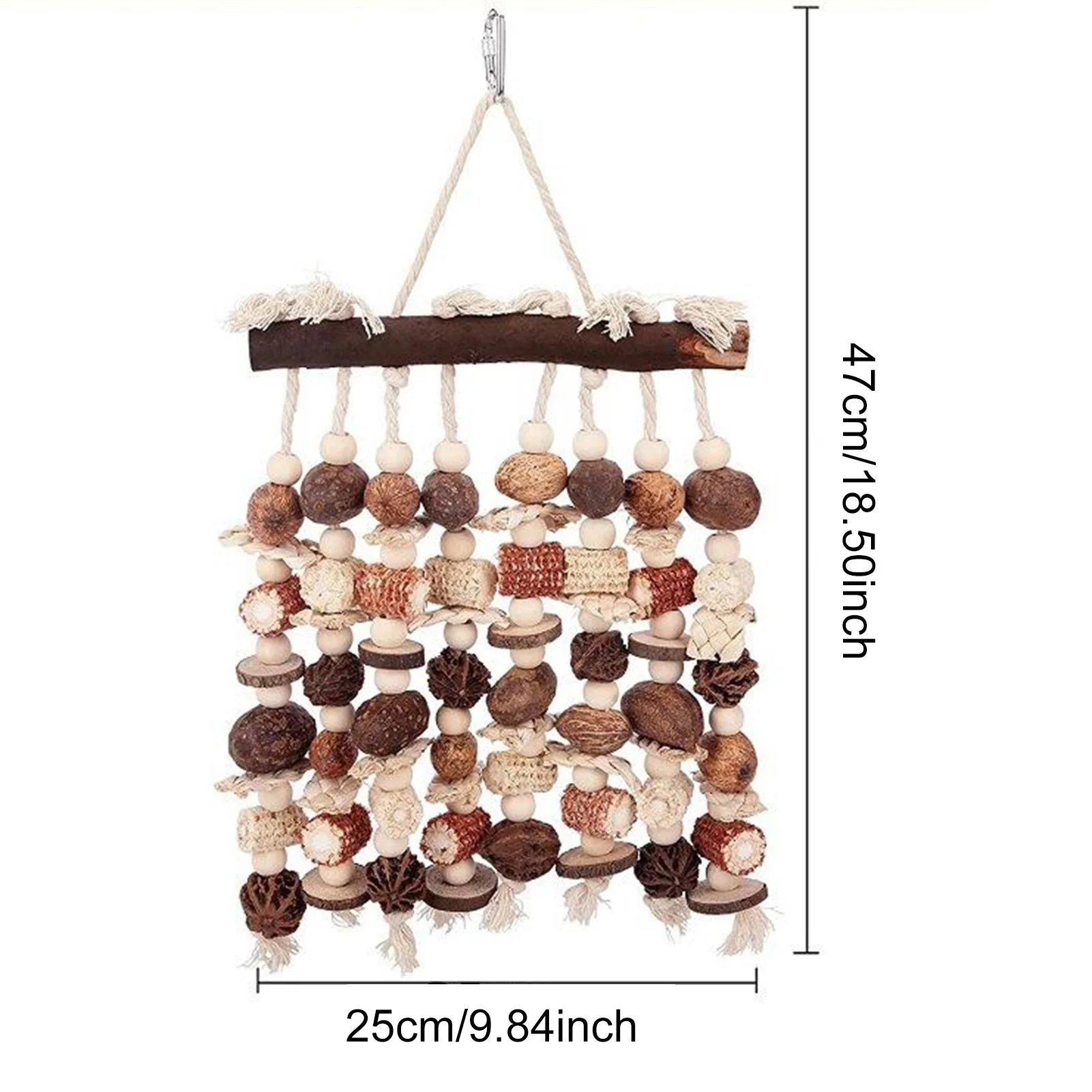 Large Parrot Chewing Toys Color Wooden Bird Cage Toy Natural Corn Nuts Parrot Toy for African Grey Macaws Cockatoos and Other La